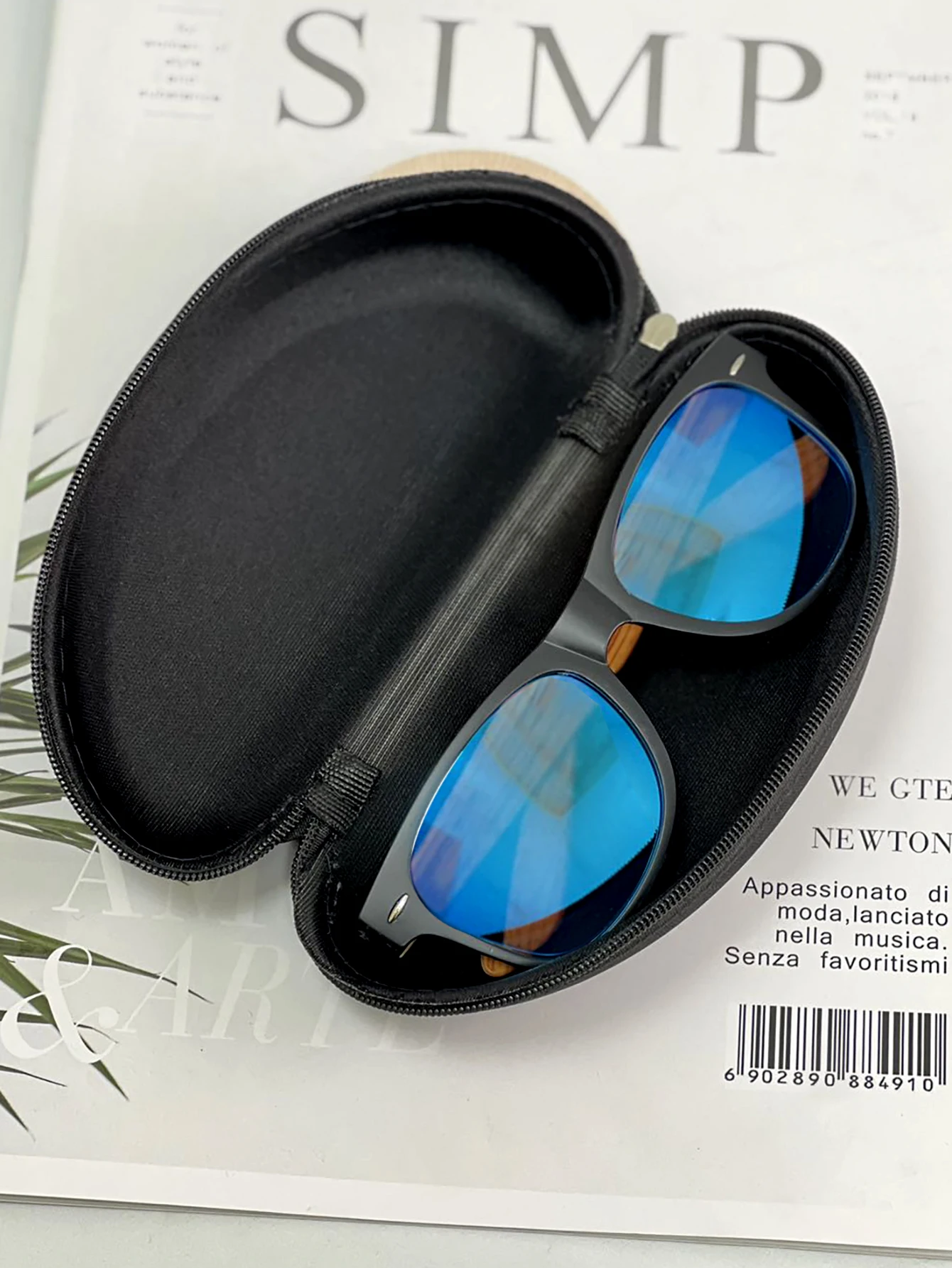 Case Estojo Caixinha Porta Oculos Com Ziper Preto Promoçao