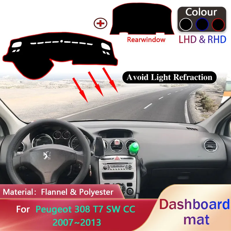 

Car Dashboard Pad for Peugeot 308 T7 SW CC 2007~2013 Rear Liner Anti-Slip Mat Sunshade Pad Dashmat Carpet Rug Cover Accessories