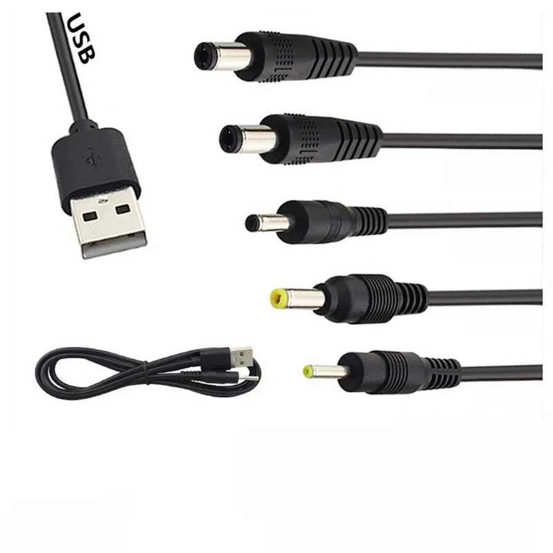 2M 1M 0.5M Port USB do 2.0*0.6mm 2.5*0.7mm 3.5*1.35mm 4.0*1.7mm 5.5*2.1mm 2.5mm x 0.7mm 5V DC gniazdo Jack złącze kabla zasilającego — zdjęcie 2