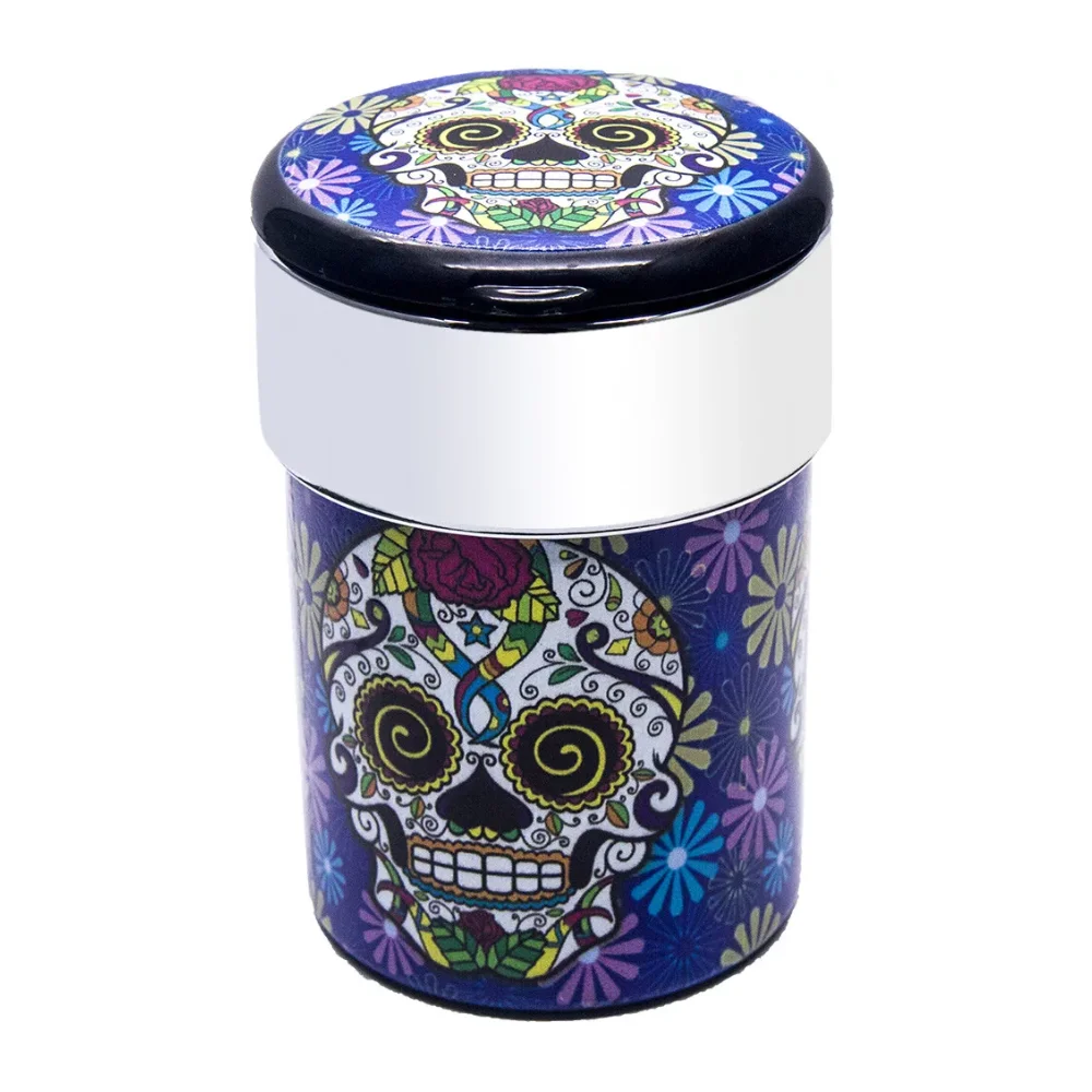 Portable Car Travel Cigarette Cylinder Candy Skull Ashtray Holder Cup LED Light