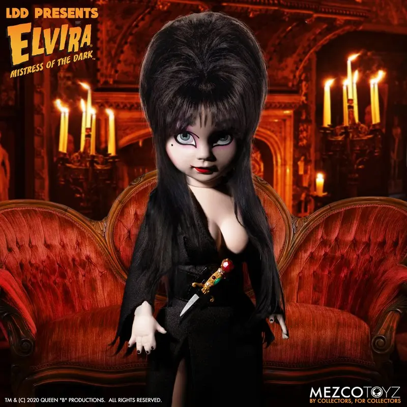 Original MEZCO Doll LDD Presents Elvira Mistress of The Dark Living Dead Dolls Limited Edition Collectible Action Figures Model