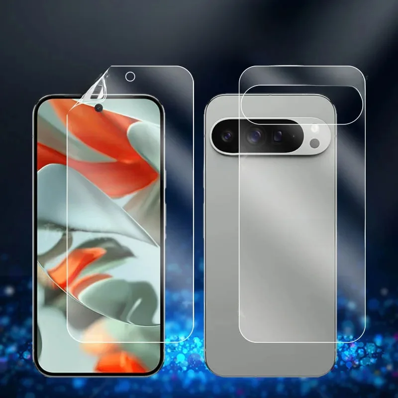 Protecteur d'écran avant/arrière 2 en 1, pour Google Pixel 9a 9 Pro XL, Film Hydrogel Ultra clair, doux et réparable, pas en verre trempé