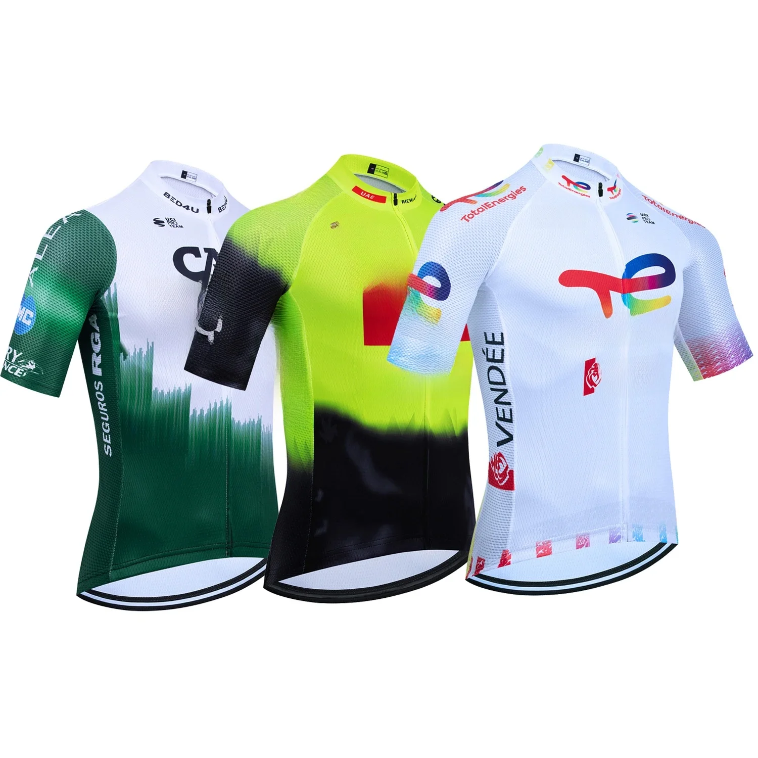 AliExpress White Total Cycling Team Jersey New UAE Bike Vest Maillot Men Women CAJA RURAL Quick Dry Ropa Ciclismo Bicycle Jersey T-shirt