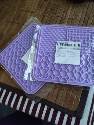 Customer review photo for Dog Lick Mat with Suction Cups