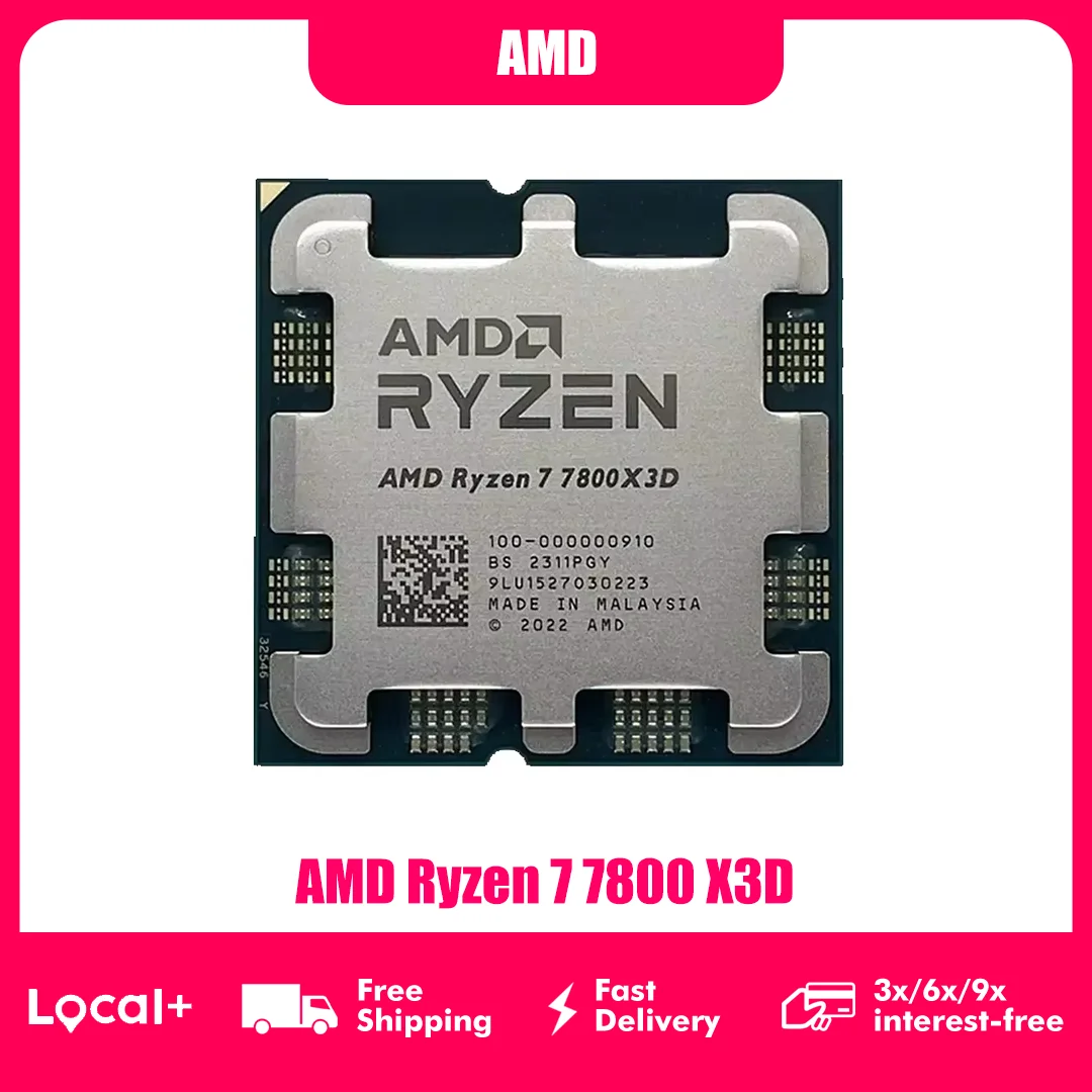 AMD Ryzen 7 7800X3D R7 7800 X3D 7800X 3D Gaming-Prozessor 8-Kern 96MB 3D V-Cache Sockel AM5 5,0GHz Ohne Lüfter