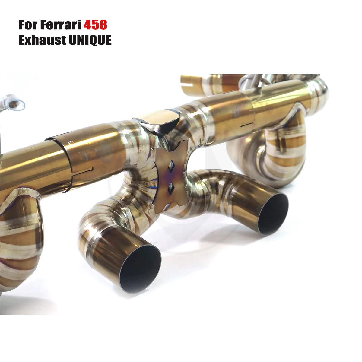 UNIQUE Designs 2011-2014 Ferrari 458 4.5L TC4 titanium sports Valved  Exhaust System