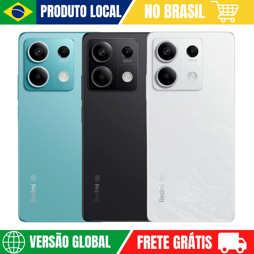 Celular Xiaomi NOTE 13 5G  | Câmera 108MP , Processador Mediatek Dimensity 6080 (6 nm)  Bateria 5000mah, Carregamento 33W