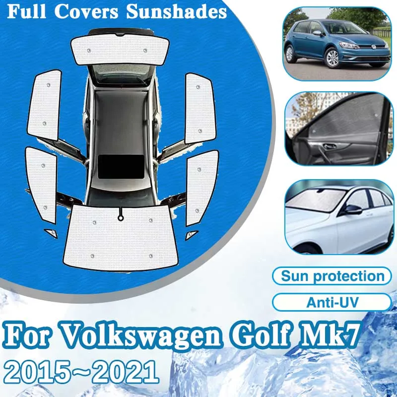 

For Volkswagen VW Golf Mk7 7 2015~2021 Accessories Car Window Visor Windshield Anti-UV Sun Protection Sunshades Parasol Sticker