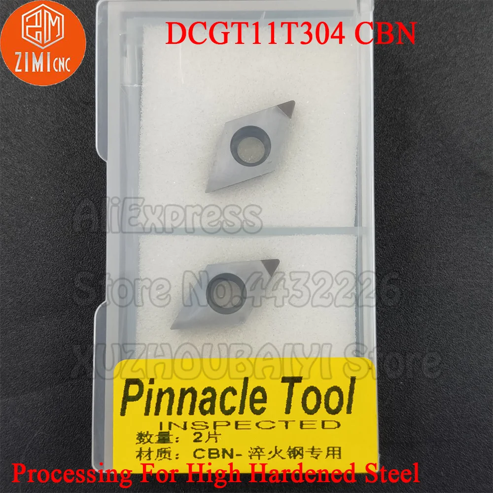 2pcs DCGT11T304 CBN DCGT 11T304 CBN Diamond Inserts Turning Tools CNC Cutter Lathe Blade for cutting cutter steel metal processi