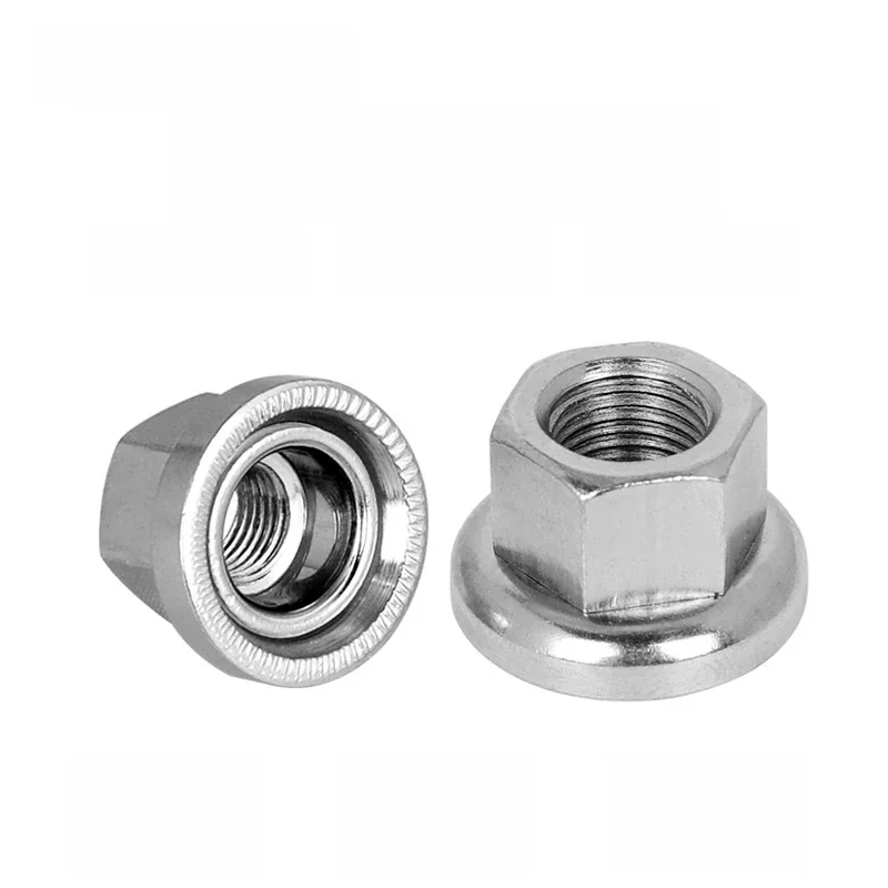 Deemount – écrou de moyeu à engrenage fixe, bague d'essieu de tambour avant et arrière M9 M10 3/8 pouces 26tpi, double écrou riveté, Texture antidérapante, capuchon de maintien ferme