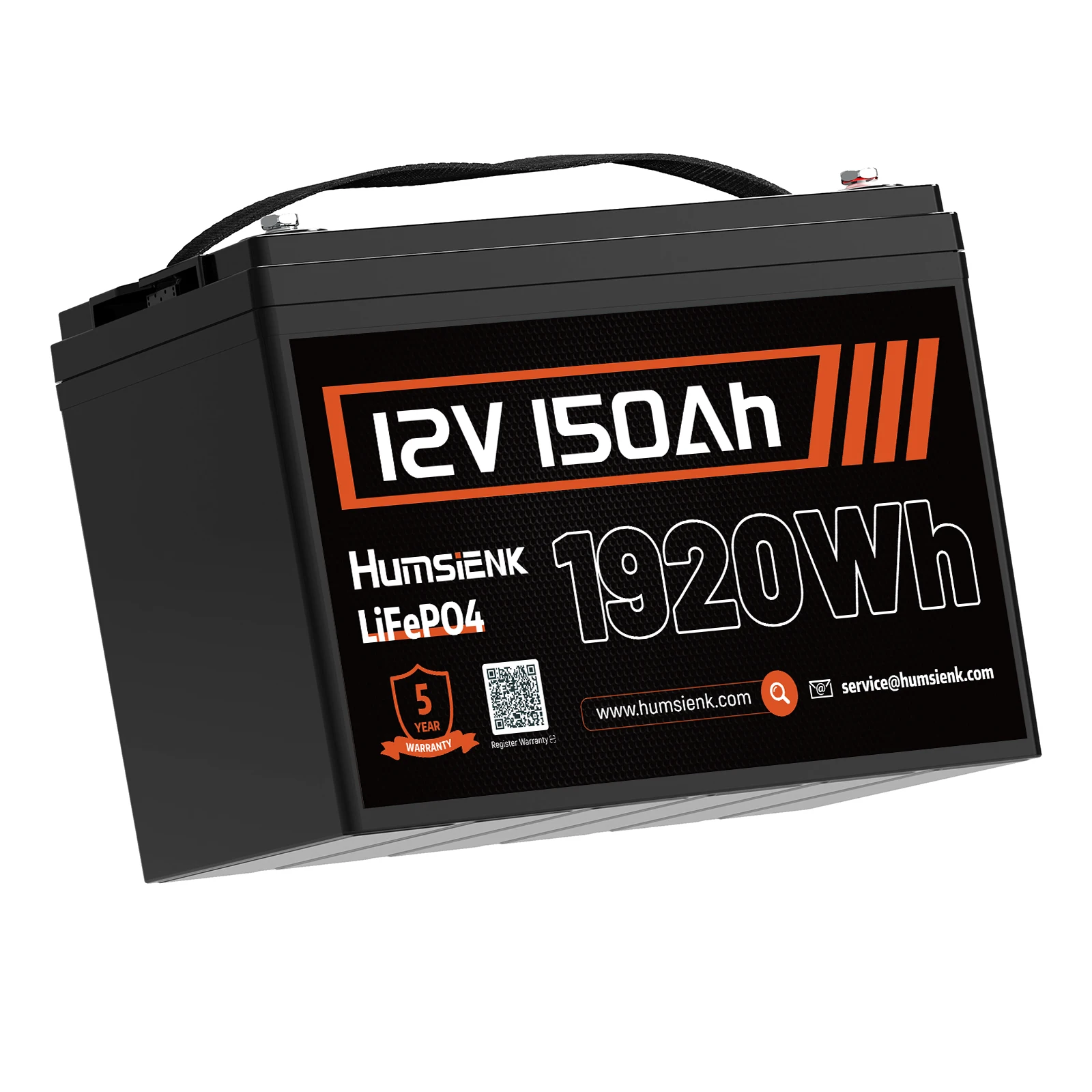 Humsienk 12V 150Ah LiFePO4 Lithium-Batterie – 1920Wh mit integriertem 110A BMS, 15000 Deep-Cycle-Batterie, Low-Temperature-Cut-Off-Funktion, wiederaufladbare Batterie für Solaranlagen, Wohnmobile,