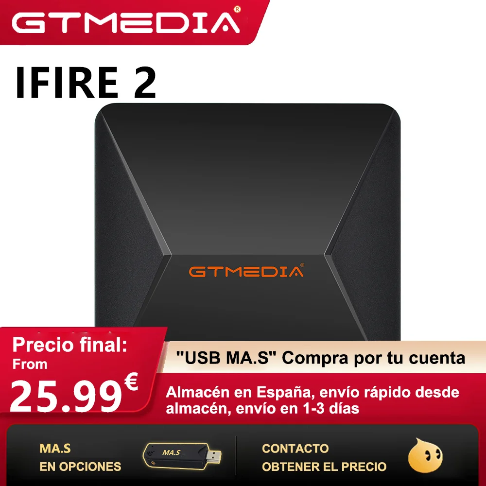 [D5] Newest GTMEDIA ifire2 1080P H.265 HEVC Built-in WIFI 2.4G 2.4G Wireless Remote Control Set Top Box Upgrade