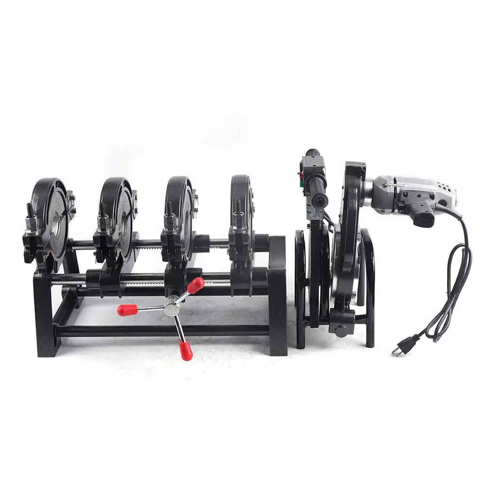 4 Clamps HDPE PP PE Butt Fusion Welding Machine Manual Piping Pipe Fusion Welder 63-160MM