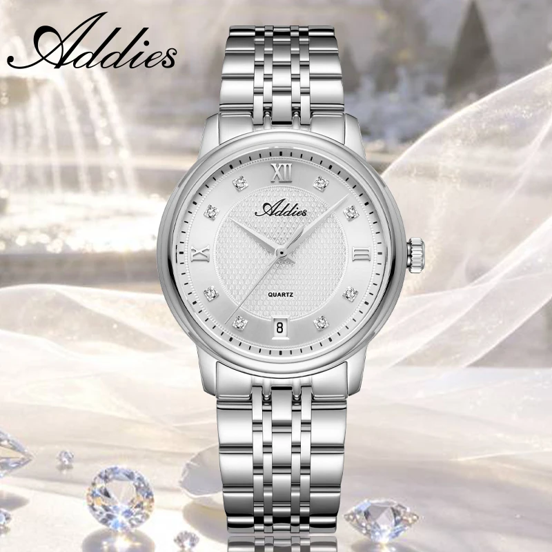 ADDIES Sapphire Crystal Woman Watches 31mm Japan Quartz 316L Stainless Steel Elegant Dress Woman Wristwatch 50m Waterproof Gift