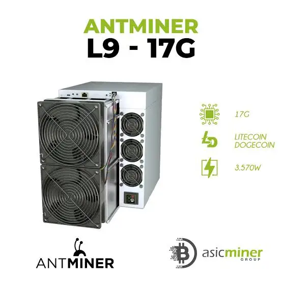 X/O New Crypto Asic Miner Bitmain Antminer L9 17G 16.5G 16G for Doge LTC Bell Scrypt Blockchain Miner