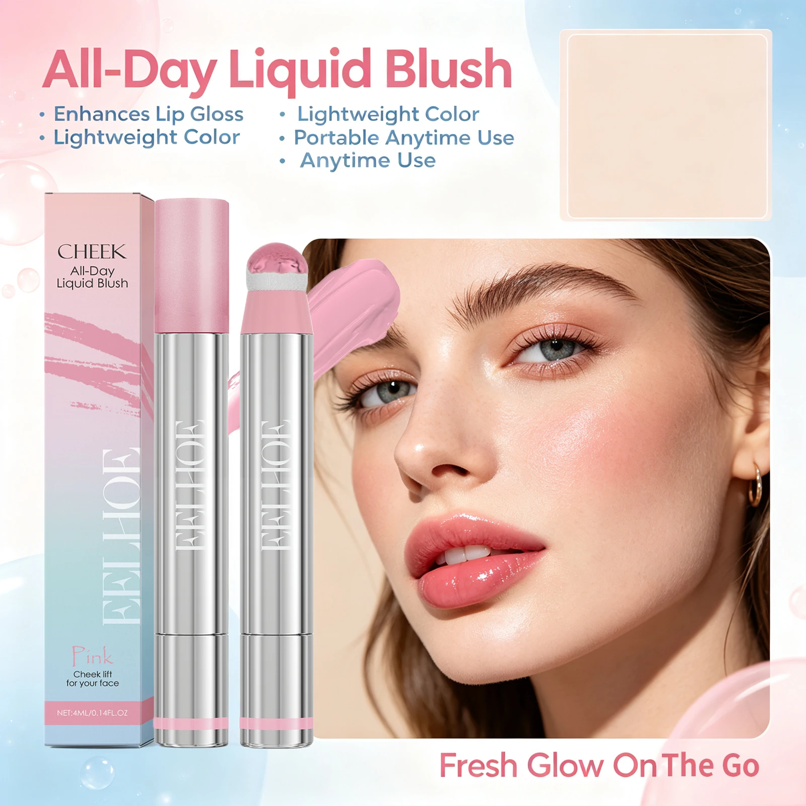 Twist Liquid Blush Lip Tint Brightening Glossy 3D Makeup Easy Apply Portable Long Lasting Hydrating Multi Use Cheek Lip Color Stick