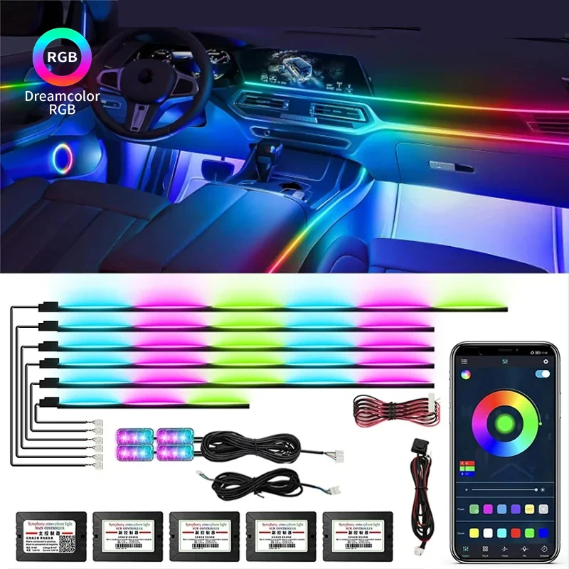 22 в 1, неоновая лампа для внутреннего интерьера автомобиля