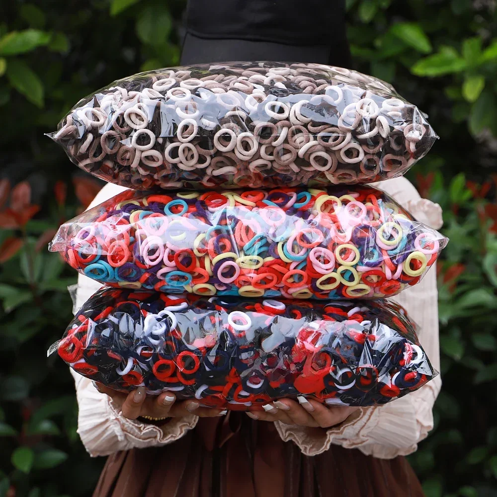 50 stücke Haar bänder für Kinder bunte Nylon Scrunchie Haar gummis Gummiband Kinder täglich