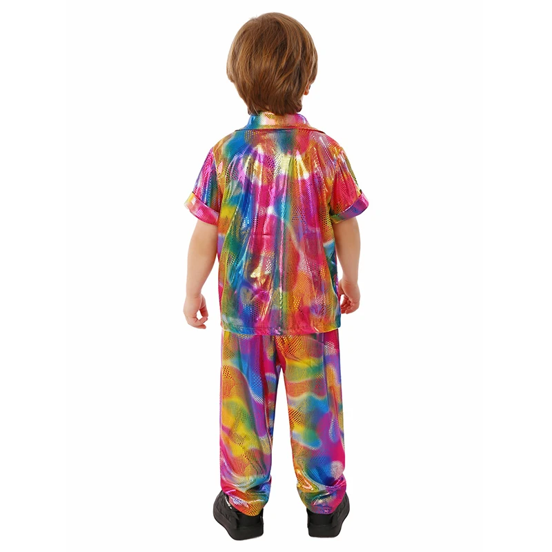 Chang Peace Love Dance Cosplay Costume d'Halloween pour enfants, Hiphelicopter, Garçons des années 70 et 80