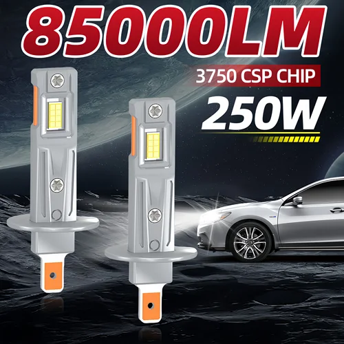 Imagen 1 del producto Bombilla LED H1 Canbus de 85000Lm, 6000K, Chips CSP 3570, 24V, 250W, Súper Brillante, para Faros Delanteros