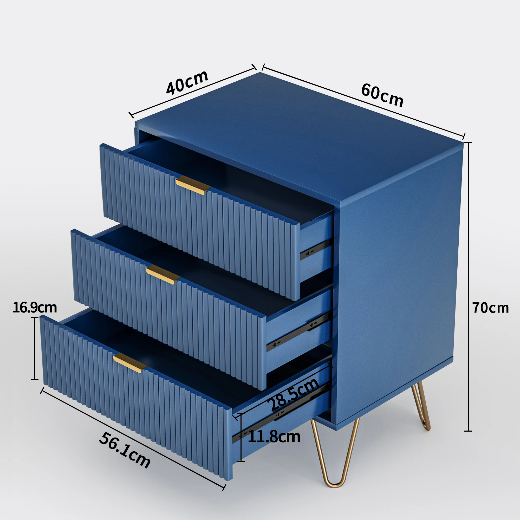 طاولات بجانب السرير من كومانلاي مقاس 60 × 40 × 70 سم لغرف النوم، وخزانة ذات أدراج، وطاولات جانبية لغرفة المعيشة مع 3 أدراج، وأثاث خشبي