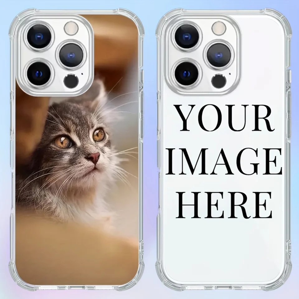 Funda transparente a prueba de golpes para iPhone 11 12 13 14 15 16 17 18 Pro XS Max 8 7 Plus Mini XR Air 16e 17e, personalizable con fotos de mascotas 3