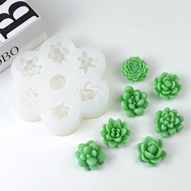 7-częściowy zestaw silikonowych form do kwiatów, róż i piwonii 3D Kwiatowa świeca Gipsowe mydło Żywica Rzemiosło Forma DIY Czekoladowa krówka Deser Forma do ciasta — zdjęcie 2