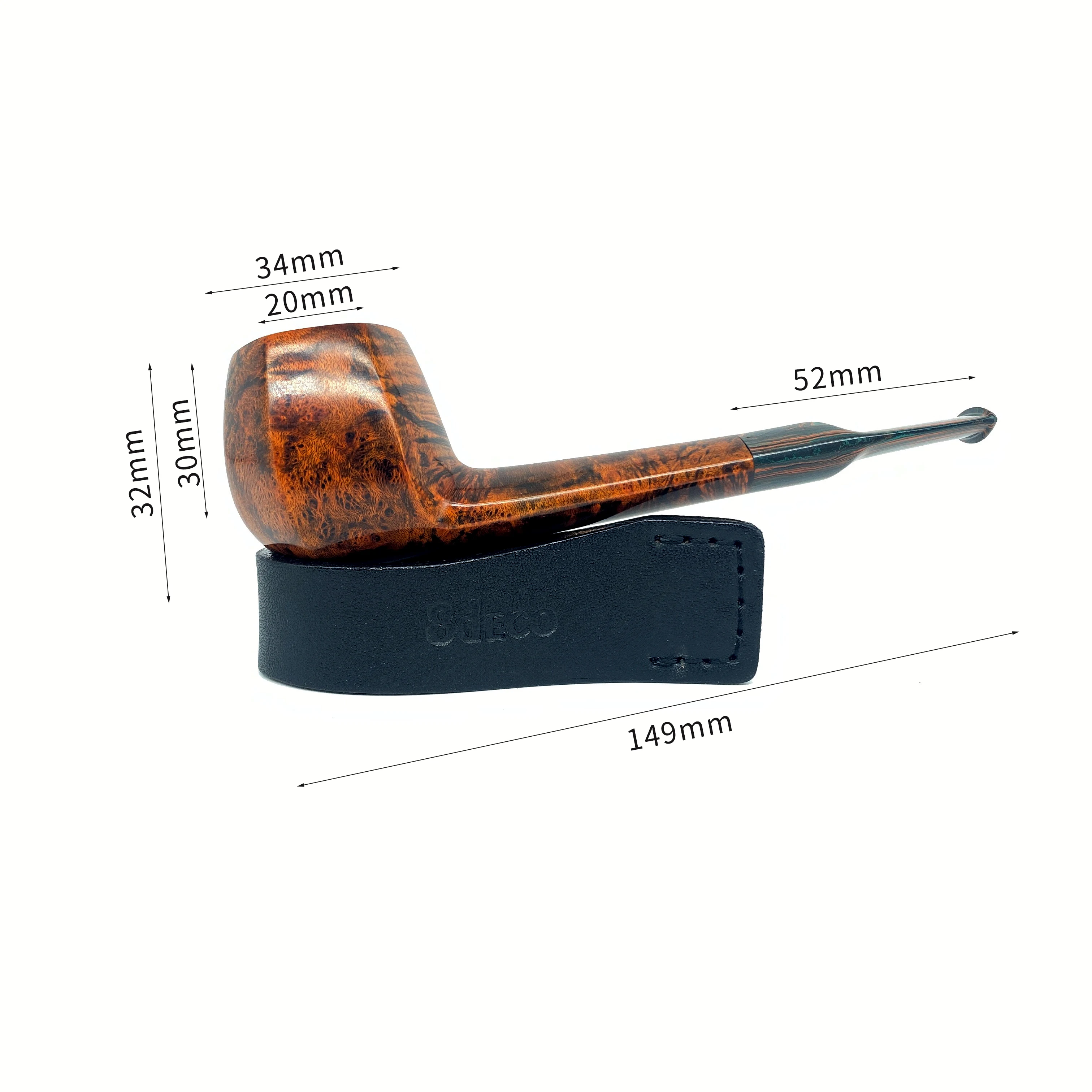 MUXIANG handmade briar tobacco pipe colorful vulcanized rubber pipe mouthpiece hexagonal bowl straight handle pipe Father's gift