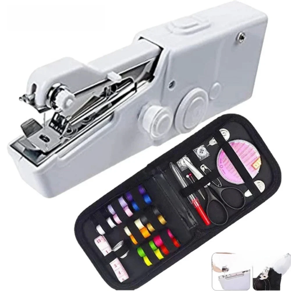 Nouvelle Machine à coudre à la main Machine à coudre Portable outil de couture rapide Mini électrique maison bricolage vêtements fournitures artisanat d'art