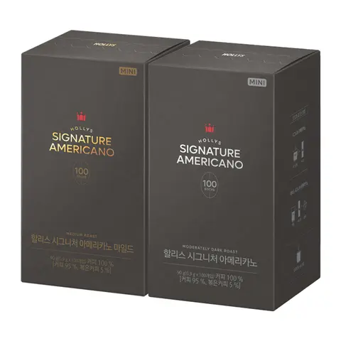 할리스 아메리카노 미니 마일드 100T+아메리카노 미니 다크 100T 커피믹스