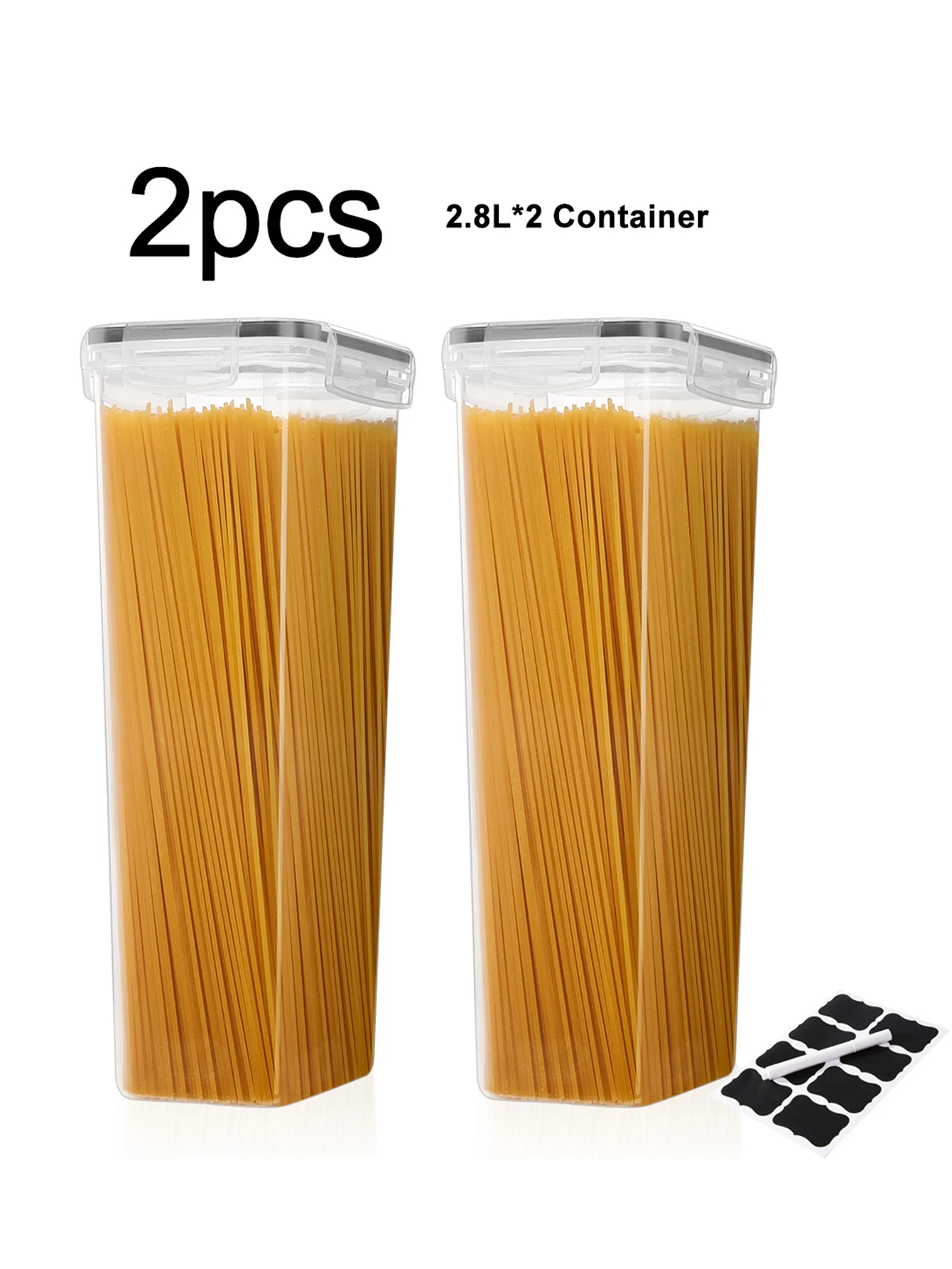 

2pcs Large Sealed Food Box Set with Lids Kitchen Pantry Storage BPA-Free Plastic Leak-Proof Containers Suitable for Grains