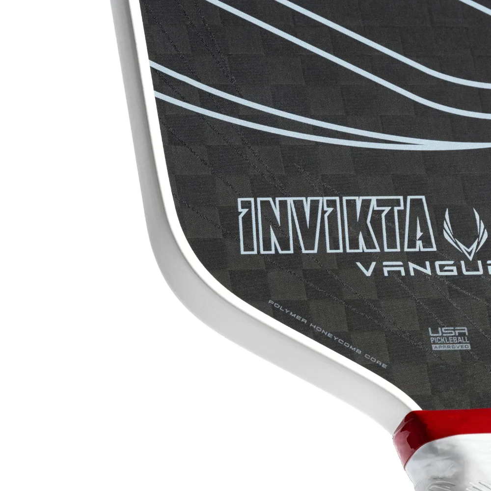 INVIKTA VANGUARD PRO 12K Raw Carbon Fiber Thermoformed Pickleball Paddle 16mm Polymer Honeycomb Core Increased power, control