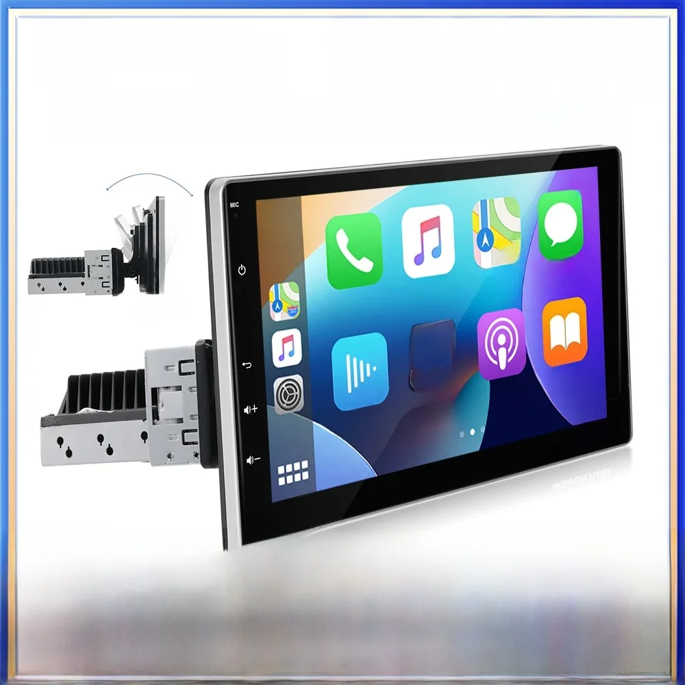 Leekooluu 1 Din Autoradio Autoradio 9 ''Draaibaar Touchscreen Android Autoradio Carplay Bluetooth Fm Radio Ontvanger Gps Wifi - afbeelding 2