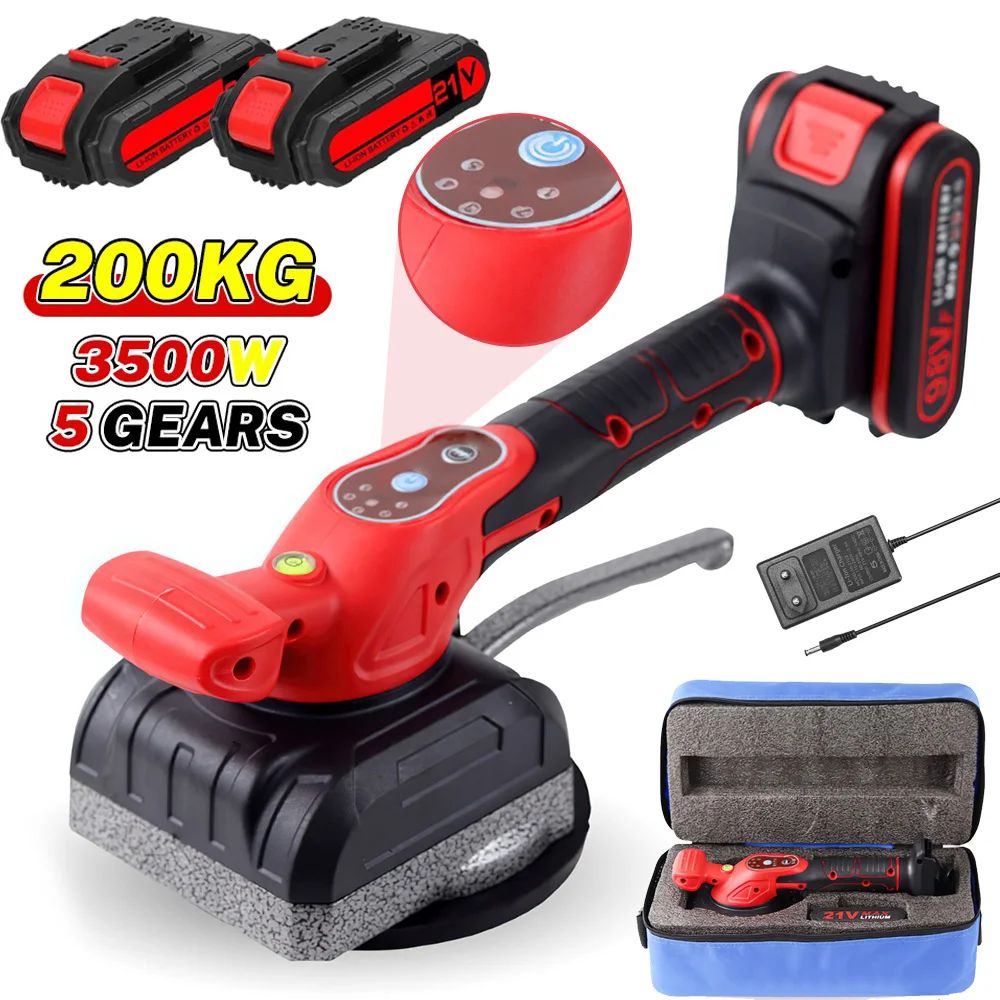 OWJHE Cordless Automatico Piastrelle Piastrelle 5 Vibrazioni Posa Strumento Vibrante Livellatore Piastrelle Livellamento del Pavimento Strumento di Potere Per 21V Batteria