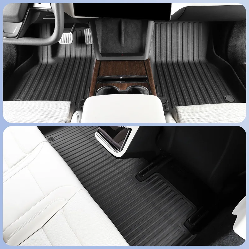 For Tesla Model X 5 6 7 Seater TPE Floor Mat All Weather Anti-Slip Waterproof Rear Trunk Mats Seat Back Protector Anti Dirty Pad