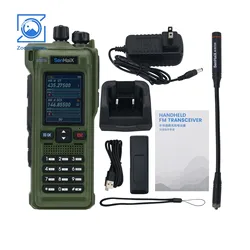 GT-12 10W Multi-band Handheld Walkie Talkie 2-Inch LED Color Screen Built-in Bluetooth Support FM/AM/UHF/VHF