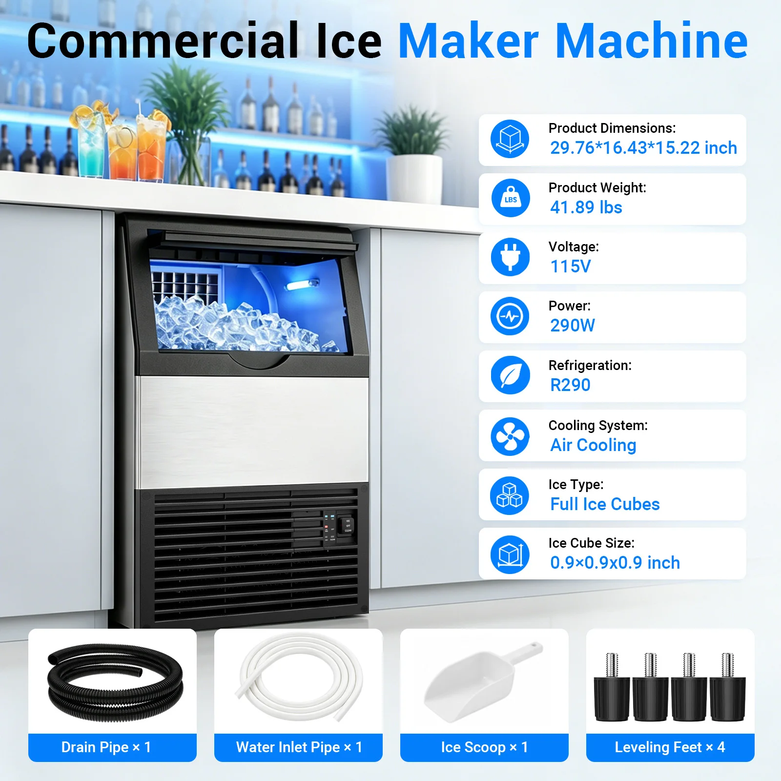 Commercial Ice Maker Machine,  - Commercial Ice Maker 100Kg recension och pris