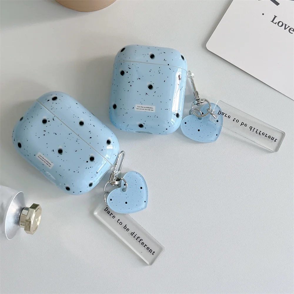 

INS Cute Fashion Blue Black Dot TPU Earphone Cover, Suitable for Apple AirPods 4/3/2 Pro 2/3 Bluetooth
