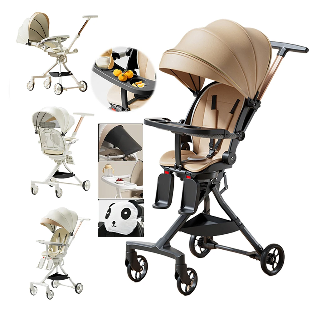 Baby stroller can it, lie down, and sleep, with a two-way folk baby stroller and a one click folk boy for children