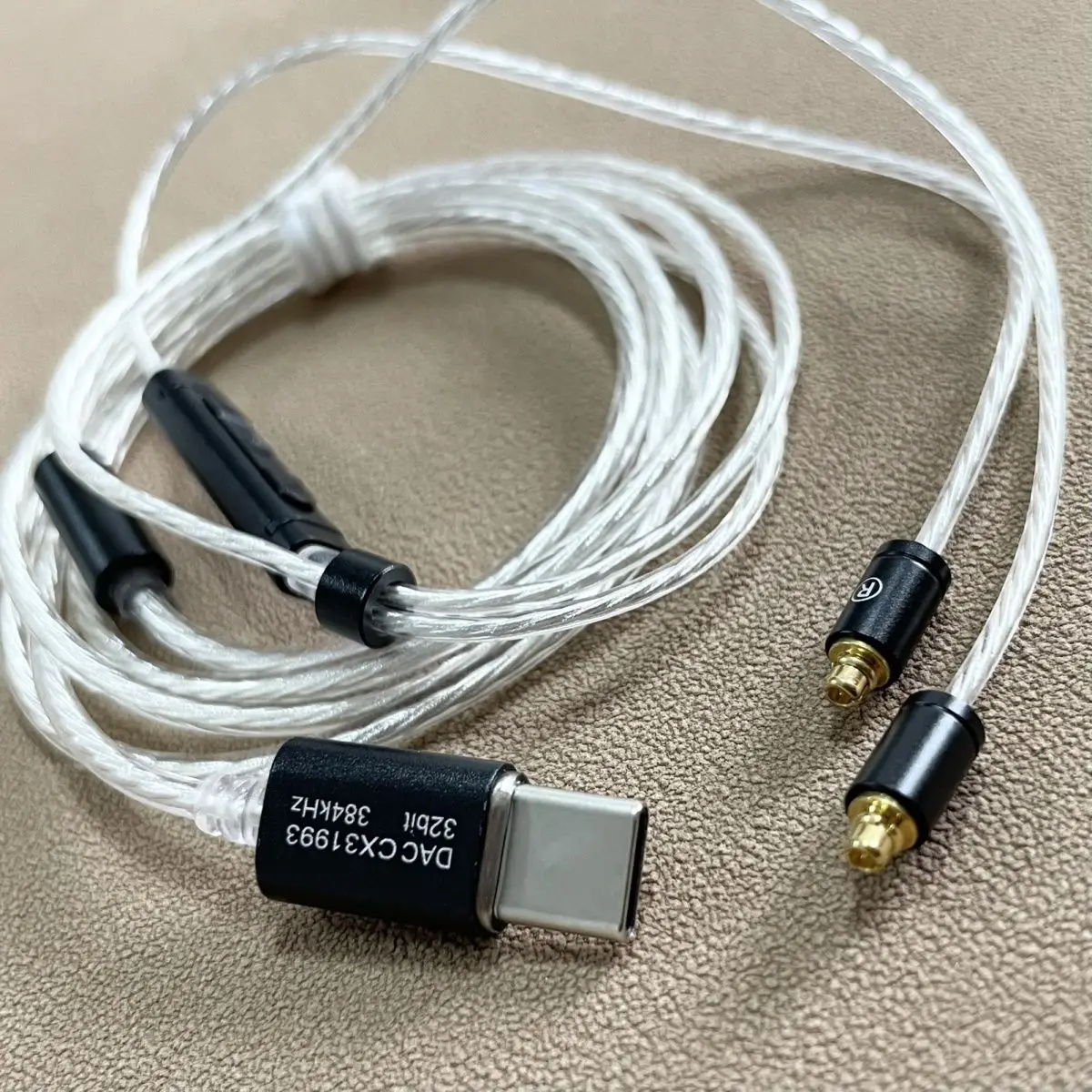 CX31993 decoding USBC Headphone Upgrade Cables Silver-Plated  Type C To MMCX Pin Three-Key Wire Control Solution Cable