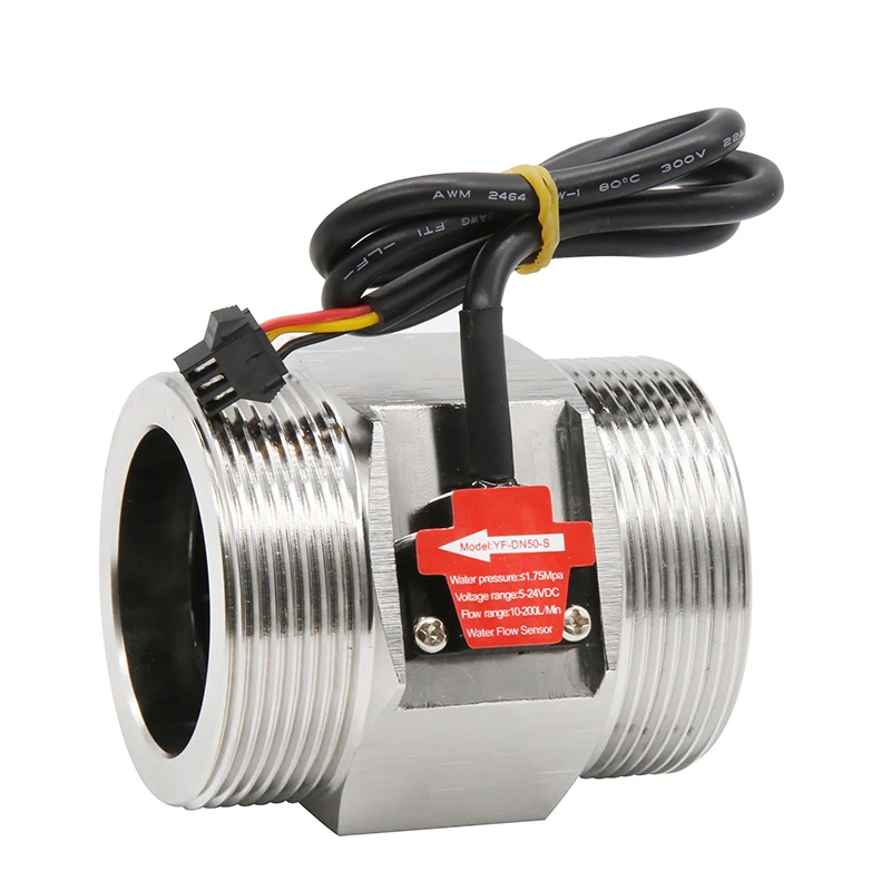 304 Stainless Steel Water Flow Sensor DN40 DN50 water flow detection 1.5 Inch G2 Inch Hall Turbine Flowmeter