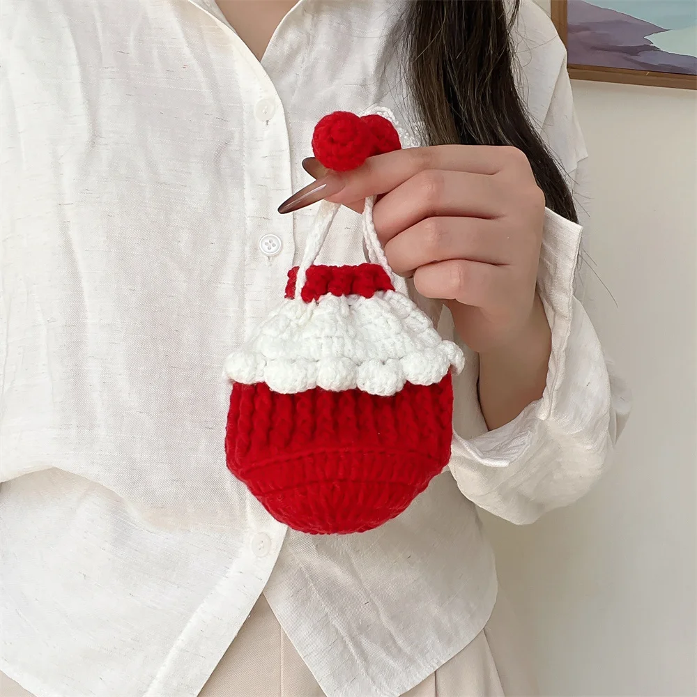 

Cute Cake Bag Earphone Case for Apple AirPod Pro 3 Pro 2 Headphone Cover Handbag for AirPods 4 3 2 Knitted Pocket Kawaii Funda