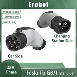 Accesorios de coche eléctrico Tesla Models y 2024 con bloqueo, cargador EV, adaptador Tesla a GBT, todo para accesorios de coche, adaptador EV para coche