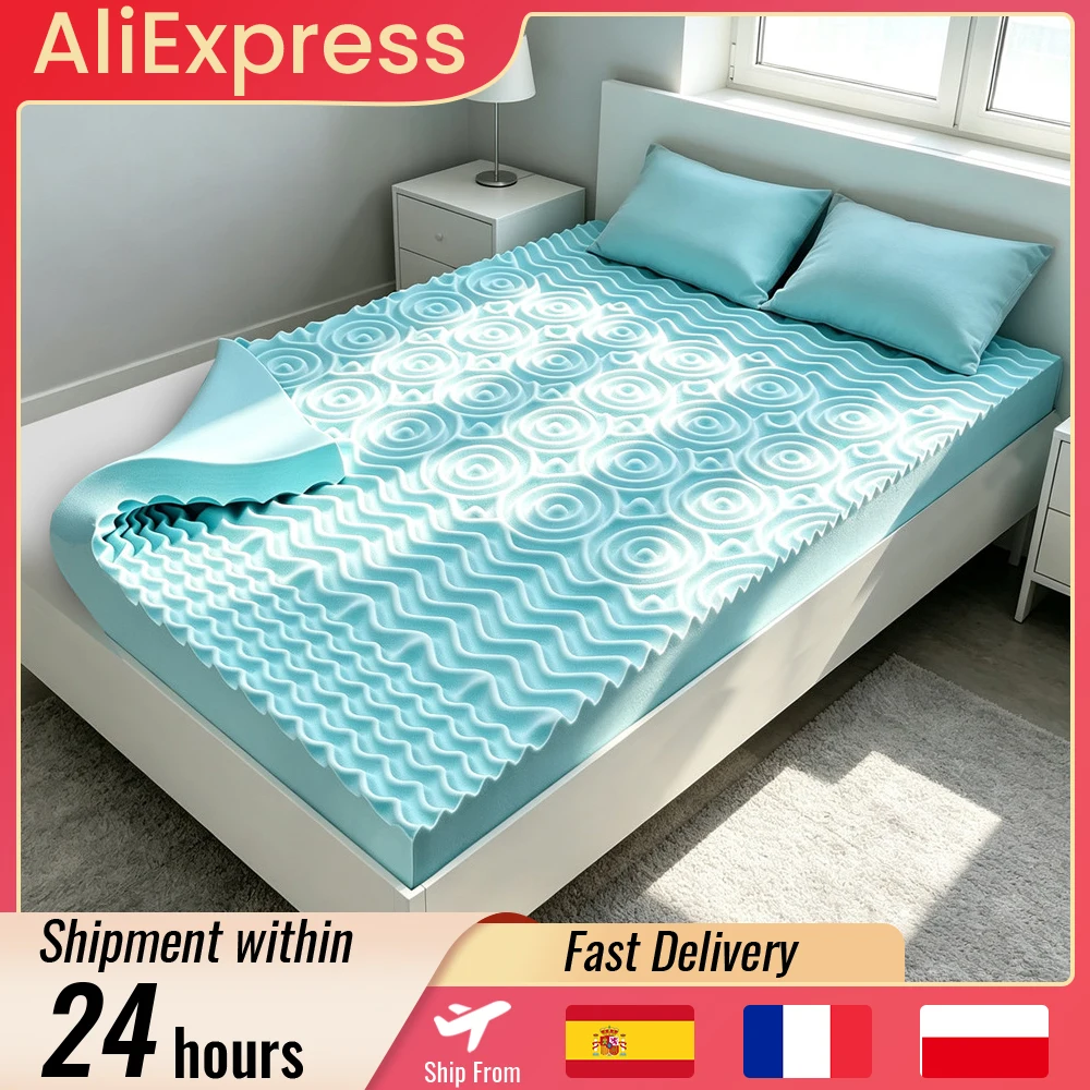 Memory-Schaum-Matratze, kühlender Gel-Bettauflage mit abnehmbarem Bezug, professionelle 5-Zonen-Matratze mit ergonomischem Design, feuchtigkeitsableitend, druckentlastend, atmungsaktiv