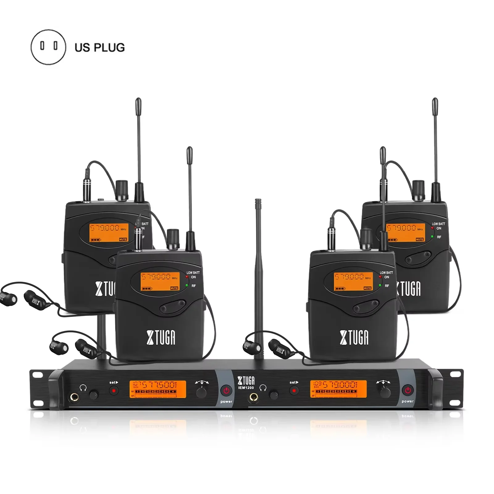 In Ear Monitor Wireless System IEM1200 UHF Stereo LED Display USB Multi-Bodypack for Stage Performance Concert Monitoring System