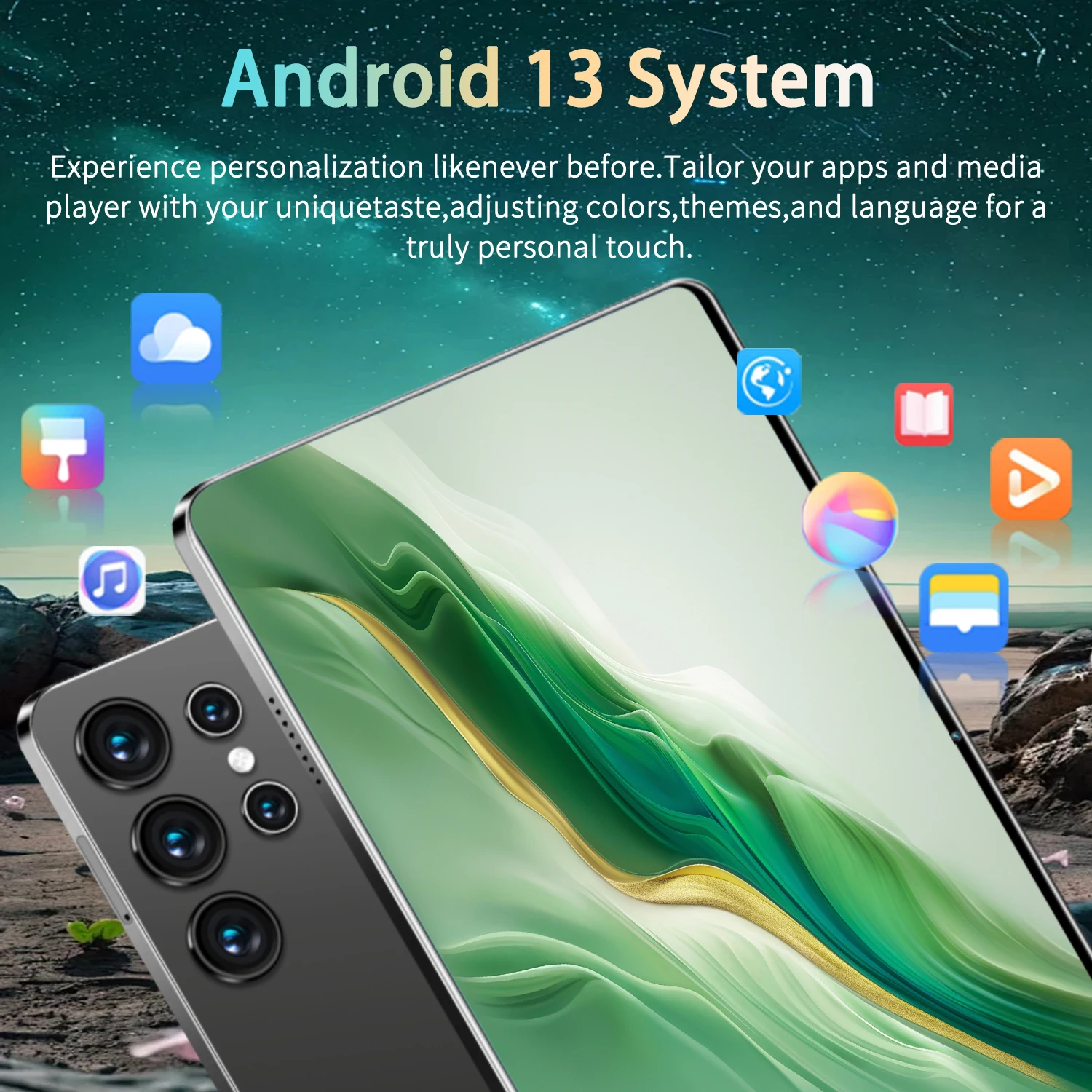 All-Round 10.36 Inch Android 13 Tablet, 14 Core Processor, 16Gb Ram 1Tb Rom, 20000Mah Battery, 5g Dual Sim Wifi, 16Mp+32Mp Cameras for Gaming, Video Streaming, and Daily Office Work