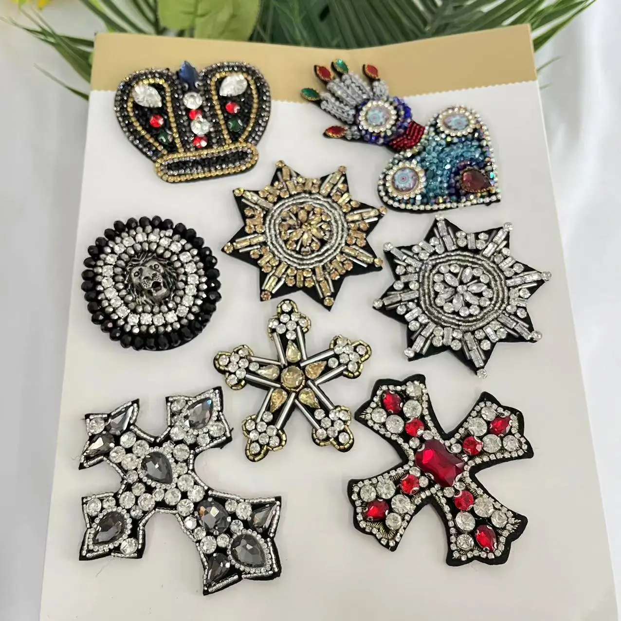 3D Handmade Rhineston beaded STAR geometry Patches patch for clothing beading Applique cool patch