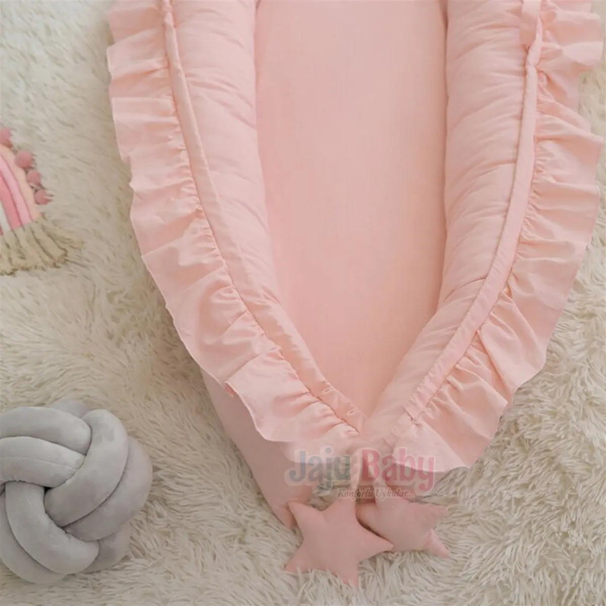 Handmade Salmon Color Ruffle Elite Babynest