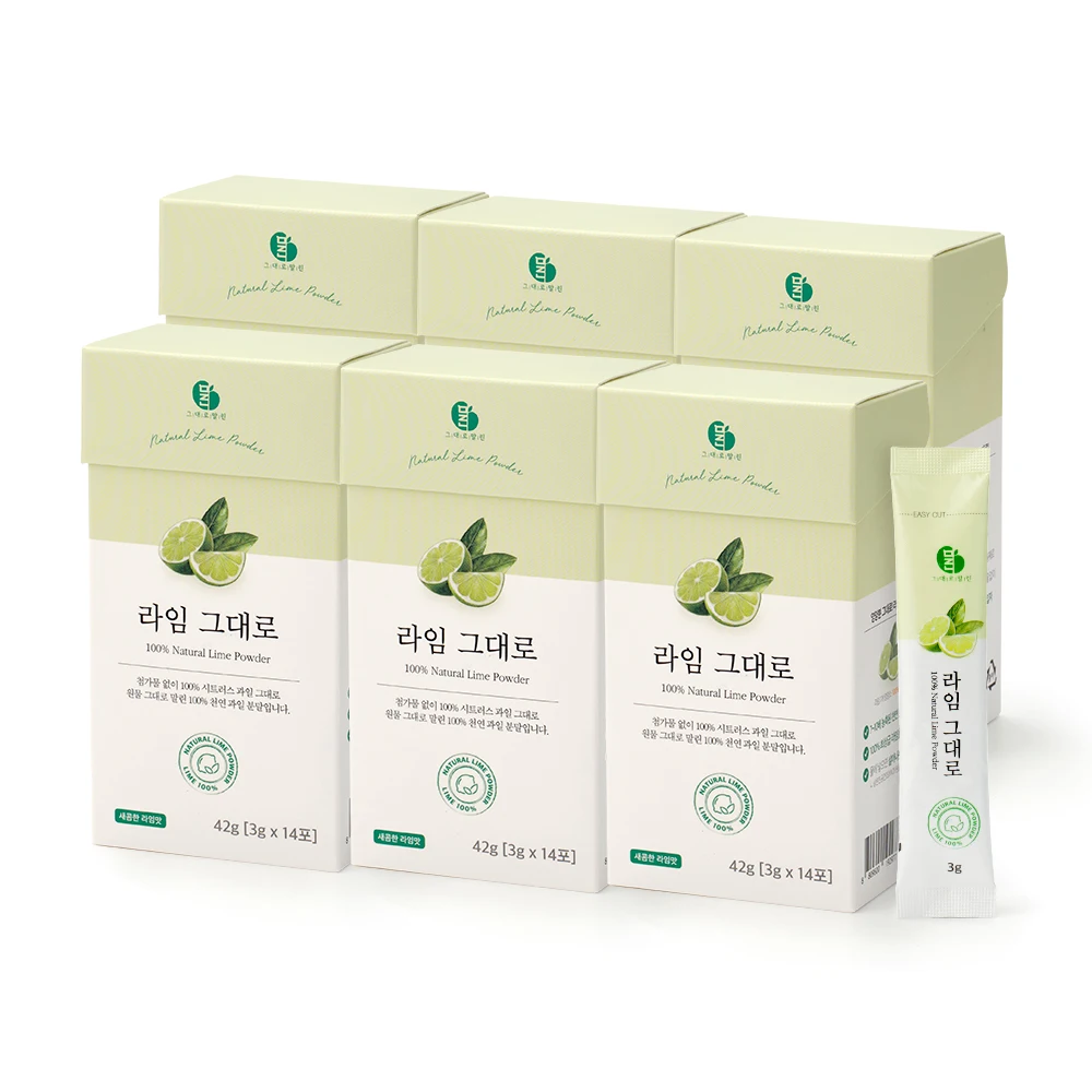 100% 라임 원물 껍질째 그대로 말린 라임스틱 6박스(84포)