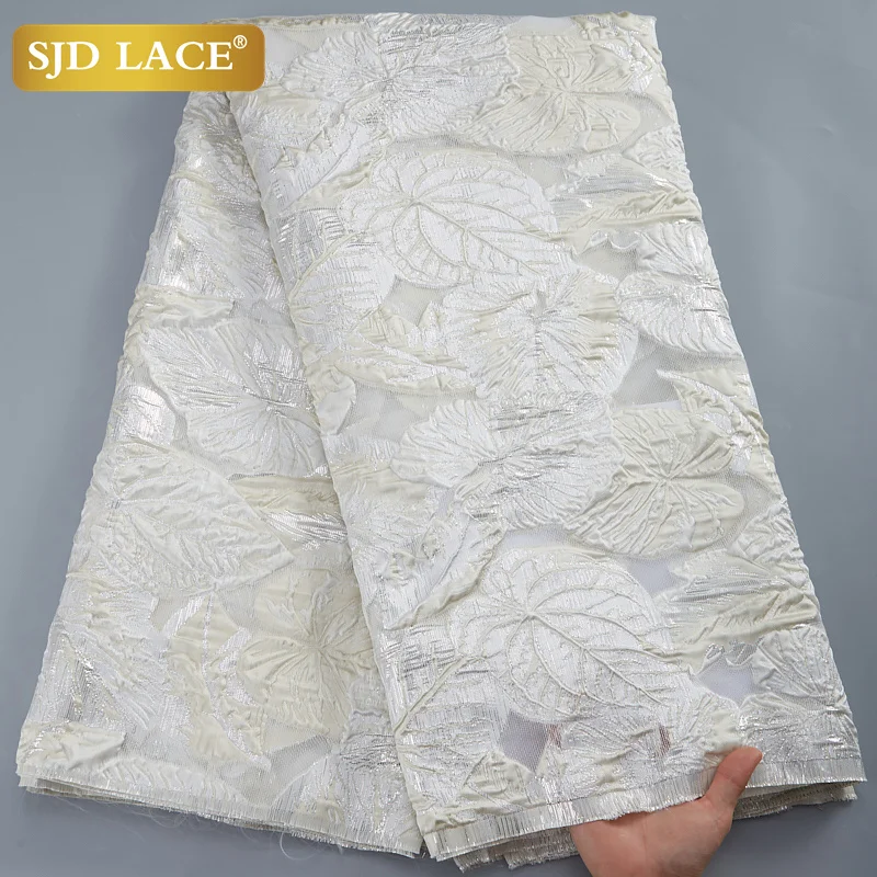 SJD LACE African Brocade Jacquard Lace Fabrics for Wedding Party Dress 2022 High Quality Nigerian Tulle Lace Fabric A2918